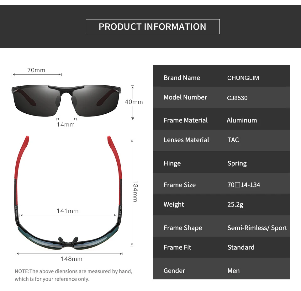 CHUNGLIM, мужские алюминиевые солнцезащитные очки, полуоправа, HD поляризационные солнцезащитные очки, мужские солнцезащитные очки для мужчин, для спорта на открытом воздухе, очки для вождения