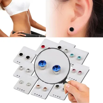 

1 Pair Weight Loss Earrings Healthy Stimulating Acupoints Stud Magnetic Therapy Health Care Slimming Tool
