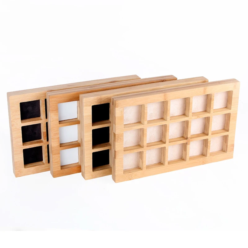 

15 Girds Exquisite Bamboo Earrings Ring Organizer Multi-function Jewelry Storage Box Beads Jewelry Display Jewelry Storage Tray