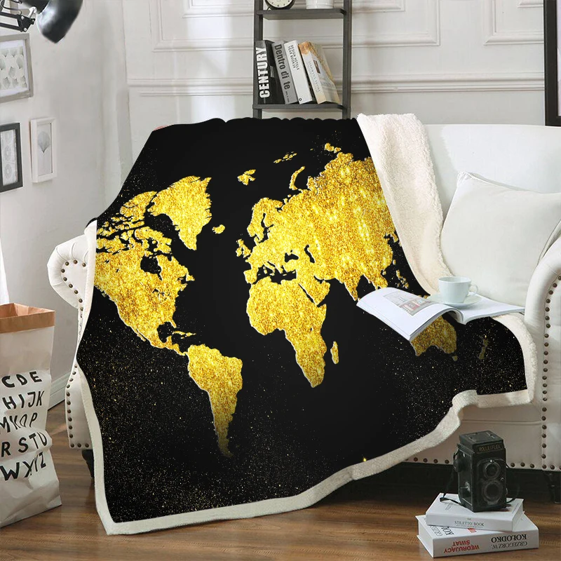 

World Map 3d Printed Sherpa Blanket Couch Quilt Cover Travel Youth Bedding Outlet Velvet Plush Throw Fleece Blanket Tapestry