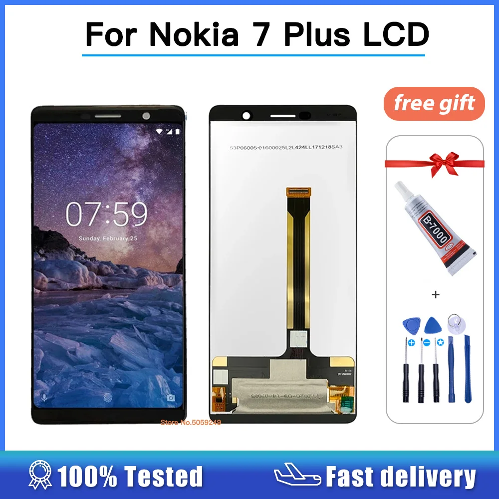 Lcd Originale Da 6.0 "Per Nokia 7 Plus Display Lcd Ta-1062 Ta-1046 Ta-1055 Lcd Touch Screen Digitizer Assembly Per Nokia E7 Plus Lcd