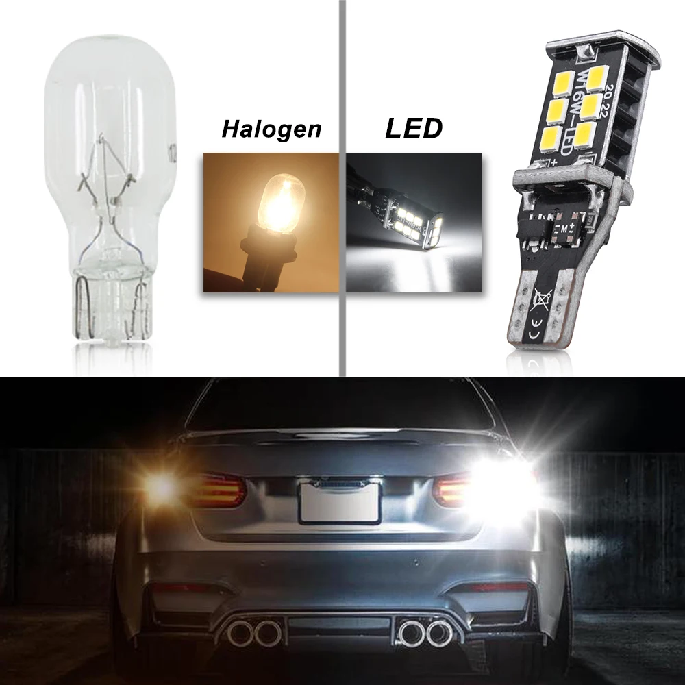 2 шт. T15 W16W светодиодный обратный Светильник лампы 920 921 912 С CAN BUS 2835 15SMD высокого