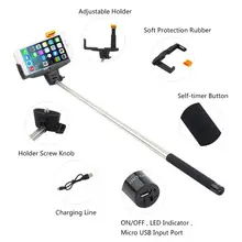 Расширяемая Bluetooth селфи-Палка с управлением Встроенный и регулируемый зажим изысканно разработанный прочный