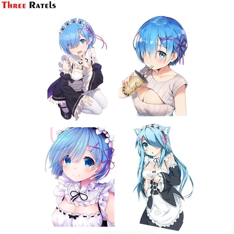 Three Ratels Fc663 Anime Girl Re Zero Rem Pegatinas De Coche Para Mercedes Macbook Calcomania Aliexpress Automoviles Y Motocicletas