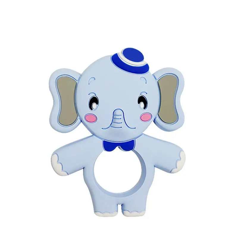 Пищевые Силиконовые Прорезыватели для зубов, Детские Кольца коала для младенцев Силиконовые Прорезыватели для детей, подарок для прорезывания зубов, игрушки для малышей - Цвет: Elephant Blue