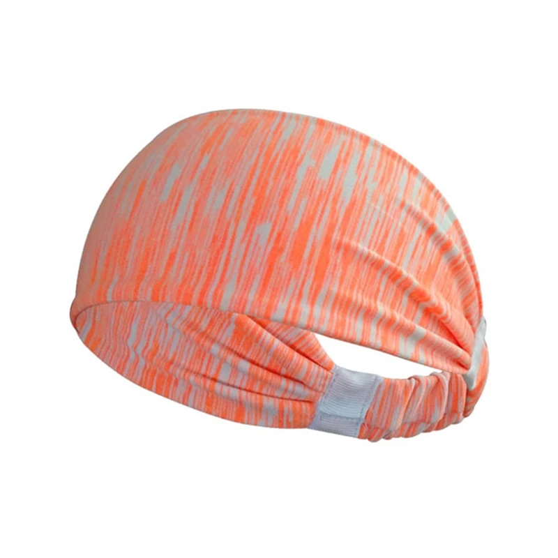 Оранжевый Быстросохнущий Sweatband Hairband шарф для фитнеса, йоги, бега Горячая Спортивная Повязка для головы широкая впитывающая пот анти-пот - Цвет: Оранжевый