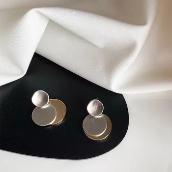 

Multilayer Punk Geometric Abstract Irregular Round Stud Earrings For Women Large Metal Hiphop Party Jewelry Prevent Allergy Gift