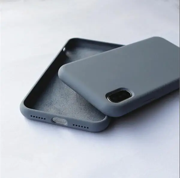 Серый Чехол для телефона s для iPhone 8, 7, 6s Plus, 8, жидкий силикон, мягкий чехол из ТПУ для iPhone XS Max, XR X 11 Pro Max, противоударный чехол - Цвет: Серый