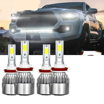 

4x H8 H9 H11 LED Headlight Bulbs Hi/Low Beam Combo For Toyota Tacoma 16-19 Fog Lamp Auto Accessories Replacement Bulbs
