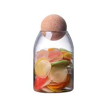 

Transparent Borosilicate Glass Sealed Can Glass Storage Tank Food Spice Grains Container with Cork Household storage tank
