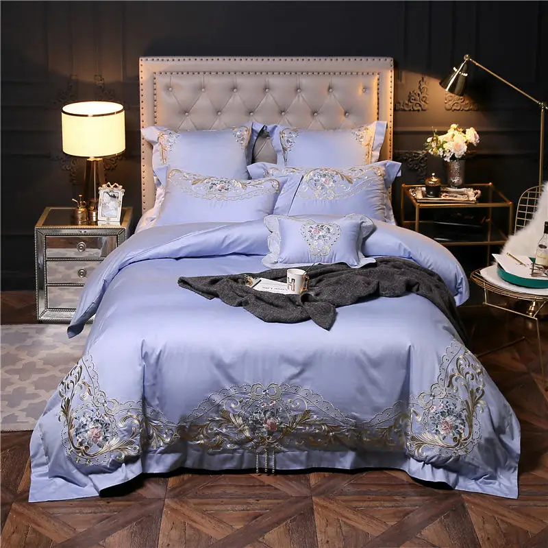 エジプト綿の寝具セット,クイーンサイズとキングサイズのベッド用のデラックス寝具セット,コンフォーターカバー付き