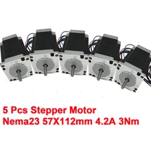 

5PCS Stepper Motor Nema23 57*112mm 4.2A 3Nm 430Oz-in 8mm Shaft 2ph 4 Wires High Torque for CNC Router Lathe