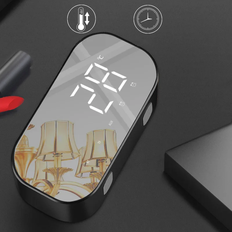 S5 Bluetooth/беспроводной динамик светодиодный зеркальный цифровой будильник 3D портативный динамик температурный дисплей Поддержка Bluetooth, TF AUX
