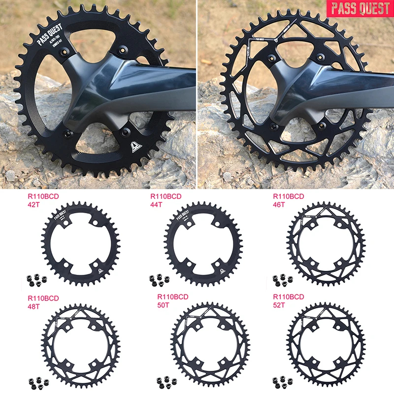 Велосипедная круглая узкая широкая цепная цепь MTB горный велосипед 110BCD 42 T/44 T/46 T/48 T/50 T/52 T коленчатая зубная пластина запчасти