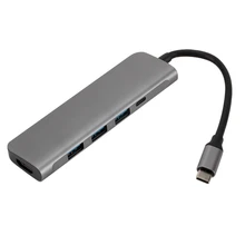 5 в 1 USB C концентратор type C на 3 порта USB 3,0 HDMI PD адаптер питания для MacBook Pro huawei P30 Thunderbolt 3