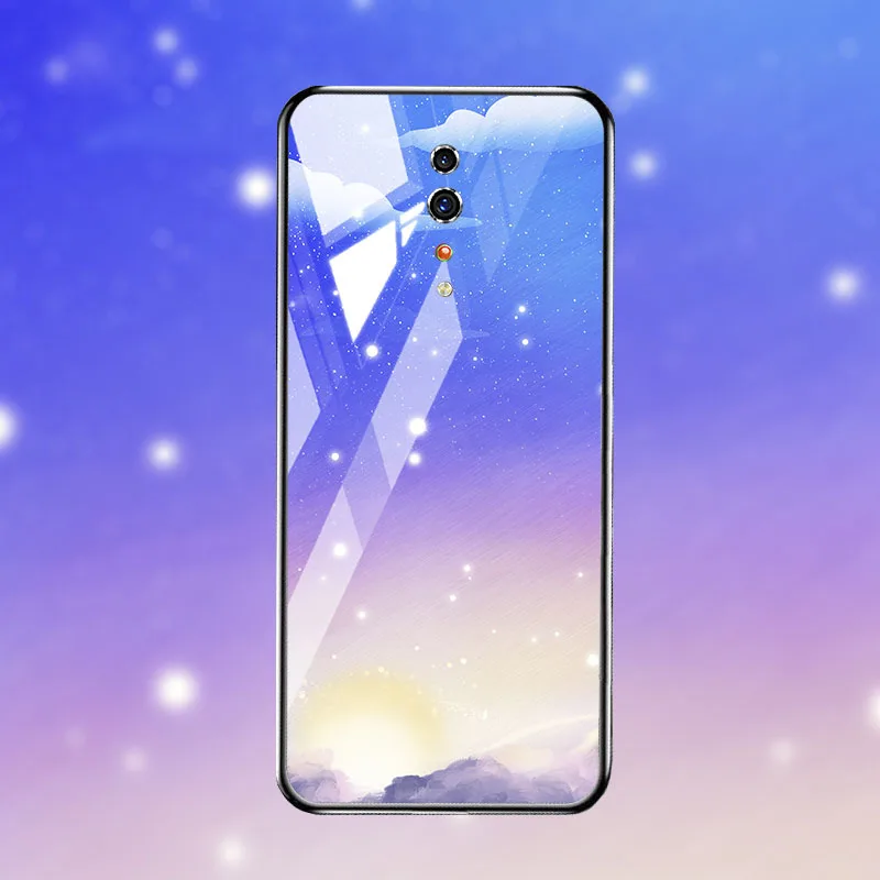 Роскошный чехол из закаленного стекла для телефона для OPPO reno z 2Z чехол s силиконовый чехол на заднюю панель для OPPO Reno Z 2 Чехлы бампер Капа