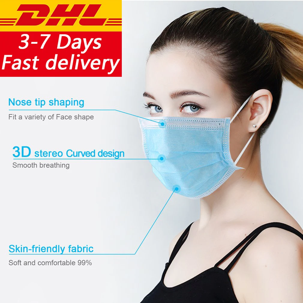 

20 DHL shipping Disposable Face Mask Disposable Dust Filter Safety Elastic Facial Dust-Proof Safety Masks Daily Protective