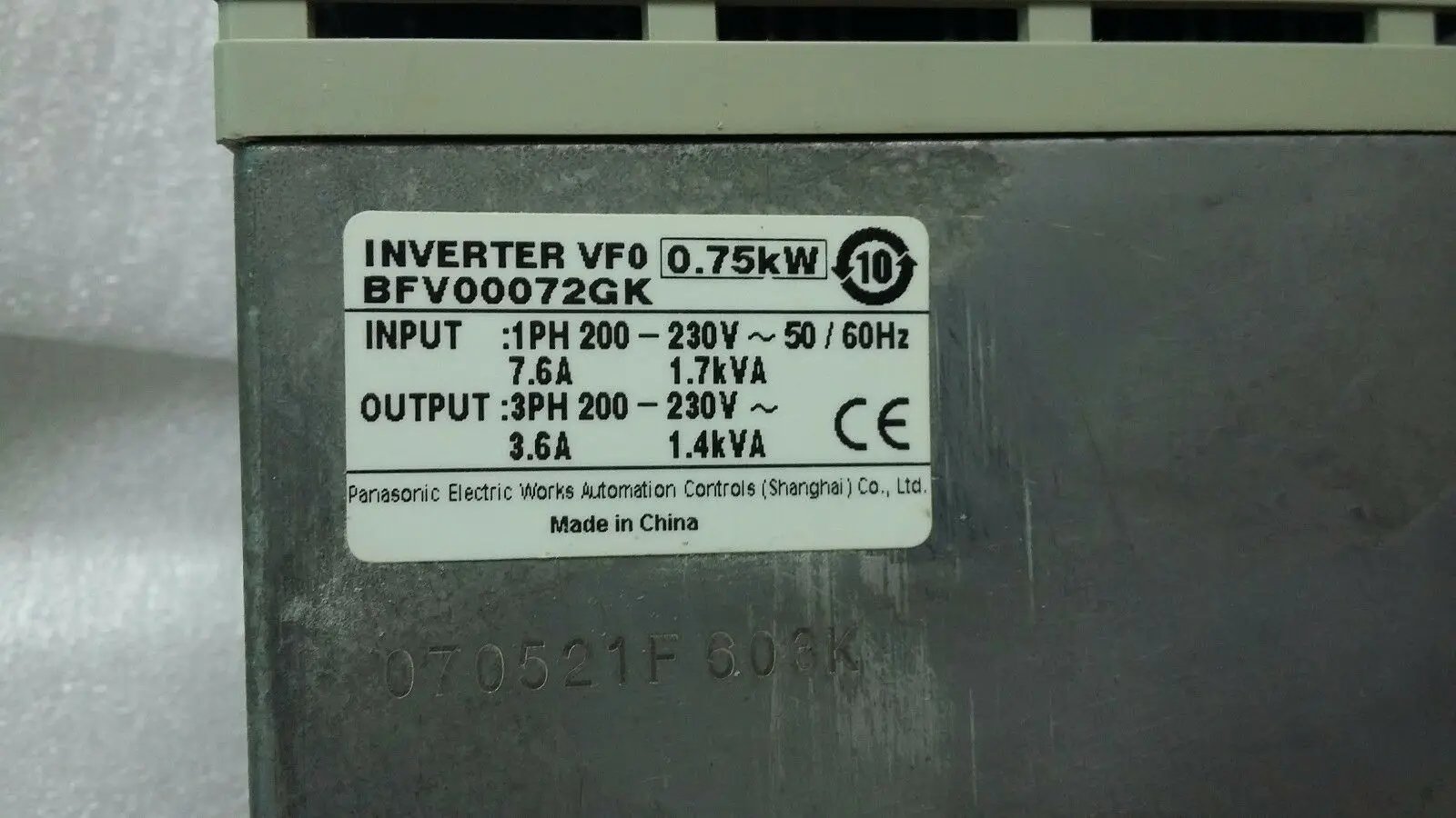 BFV00072GK 0,75 кВт 220 В инвертор VFO протестированный Panasonic б/у
