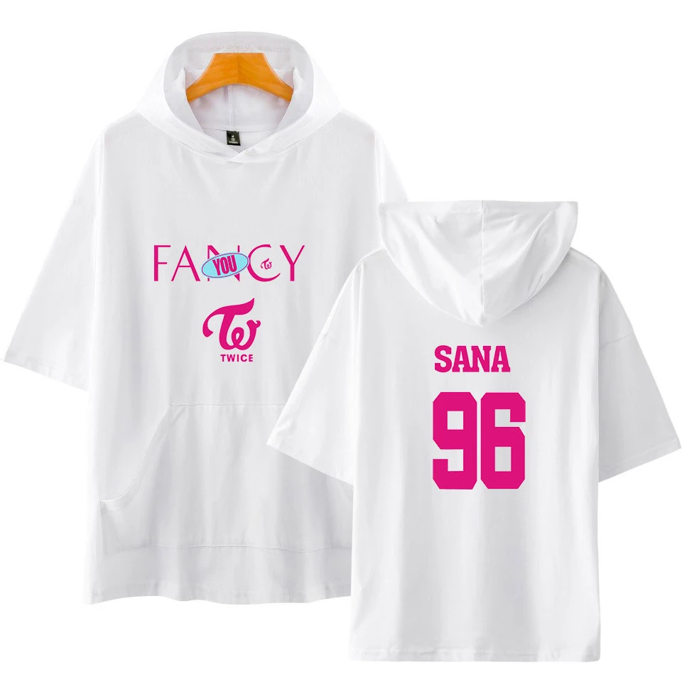 Новая корейская мода Kpop Twice Fancy футболки Harajuku с капюшоном футболки для женщин/мужчин короткий рукав толстовка футболка хип-хоп рубашки хип-хоп
