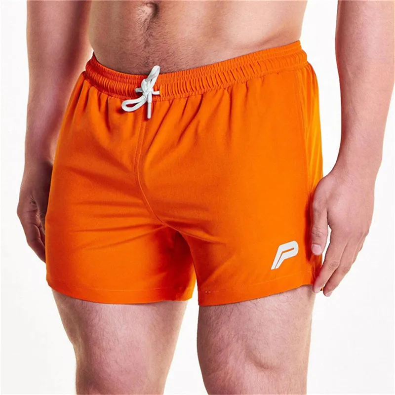 Мужские дышащие шорты для фитнеса бодибилдинга модные повседневные тренажерные залы Мужская тренировка для бегунов брендовые пляжные тонкие короткие брюки размер m-xxl - Цвет: orange