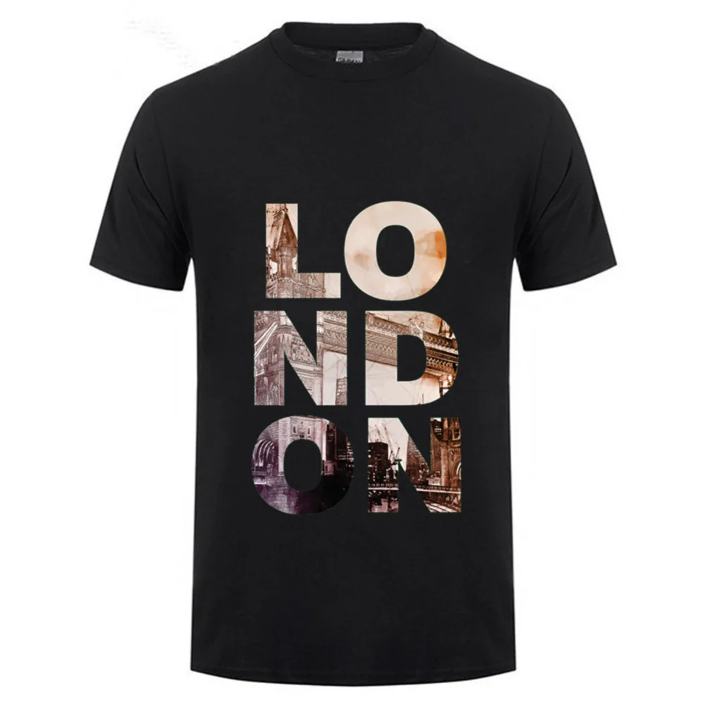 2019 Tower Bridge Of London Design Band T-Shirt T Shirts Classic Hip Hop Short Sleeve Tops White Plus Size O-Neck Tees | Мужская одежда