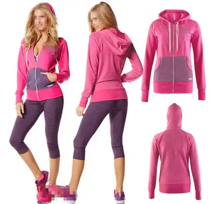 Женские топы для фитнеса, куртка на молнии, женские пальто, куртки для тренировок и упражнений, куртки T1334 537 1734 776 1404 1683 - Цвет: 537 pink