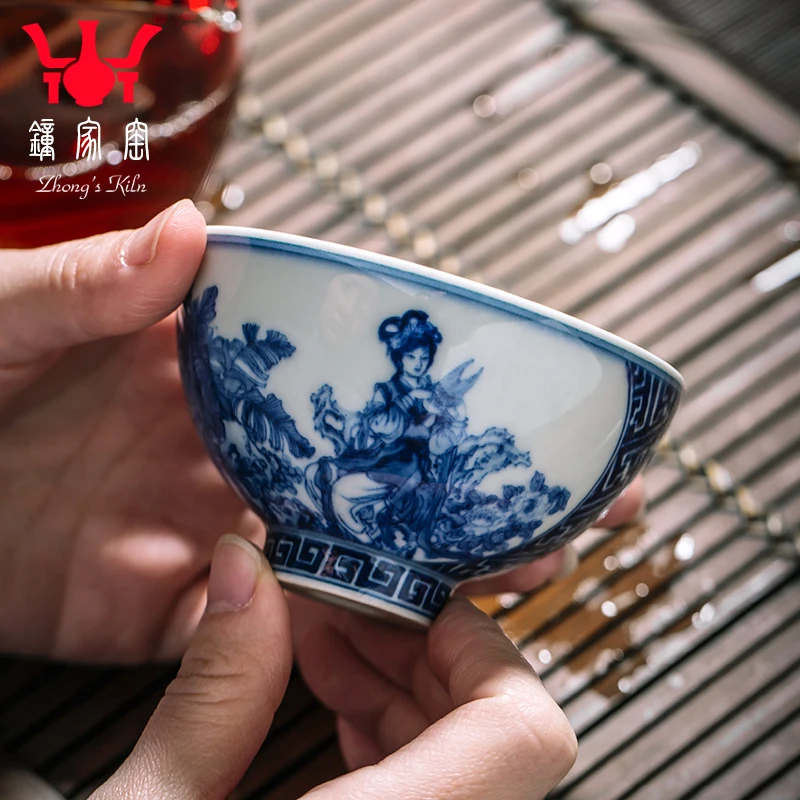 

|Master cup of Zhongjia kiln single cup Jingdezhen blue and white porcelain teacup