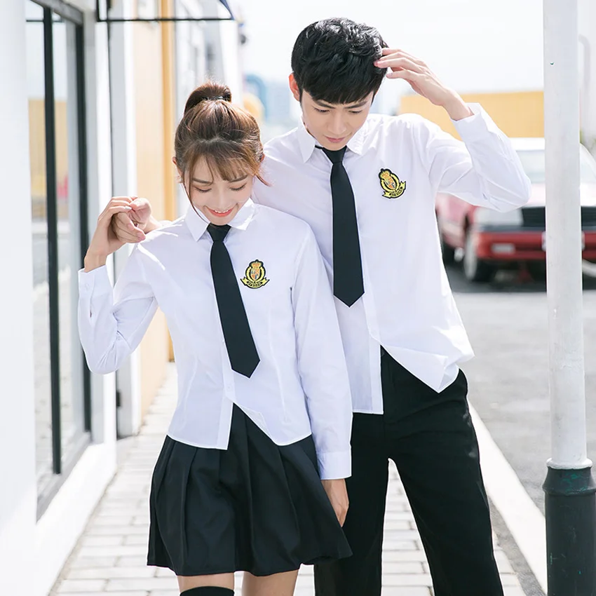 Japanese Style High School Uniform Student Boys Girls JK Suit White