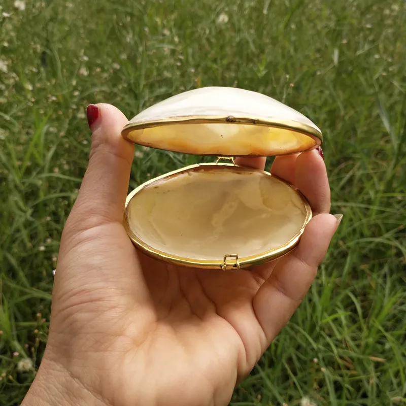 2 шт Seashell Clam кольцо держатель с белой лентой, уникальное кольцо носитель коробочка в виде морской раковины, пляж обручальное кольцо Подушка, кольцо подушку