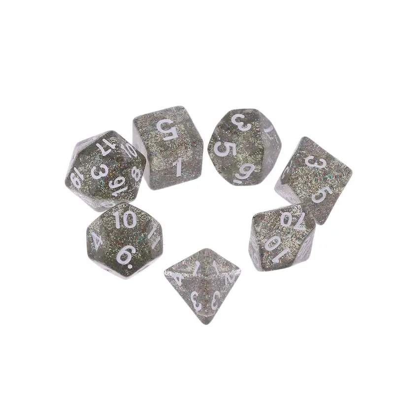7 шт. двусторонний набор D4 D6 D8 D10 D12 D20 Dungeons & Dragon D RPG настольных игр|Кубики| |