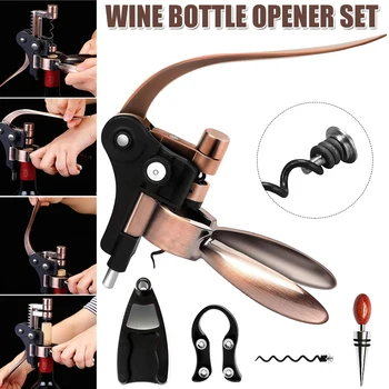 

Wine Bottle Opener Rabbit Corkscrew Set Demenades Wine Opener Kit With Foil Cutter Wine Stopper And Extra Spiral Drop Shipping