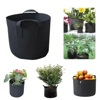 

5/12 Gallon Felt Plant Growing Bags Vegetable Flower Potato Pot Container Garden Planting Basket Farm Home Mushroom