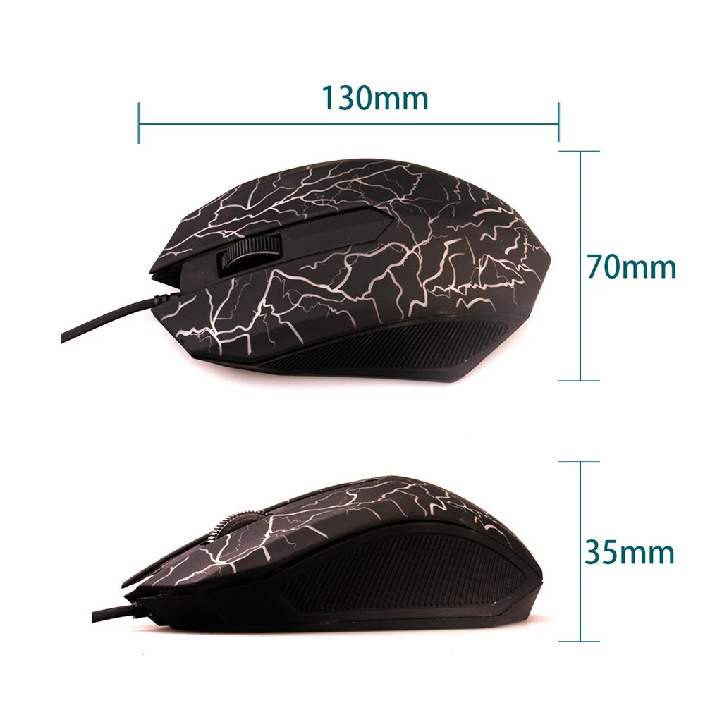Wired USB Mouse 1600DPI LED Backlight Gaming Mouse Mice for Laptop Computer Desktop PC Mouse for Windows 10/8/7/2000/Vista/XP