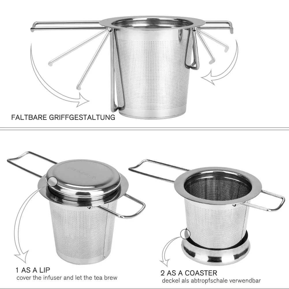 Многоразовые сеточка для заваривания чая фильтр 304 Нержавеющая сталь чайное ситечко, заварник рассыпной чай сито для приправ складной кружка для пива с ручкой