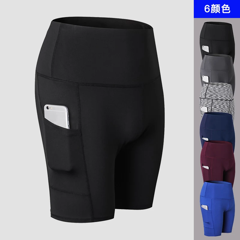 Новые дизайнерские шорты с карманами для йоги, женские компрессионные быстросохнущие шорты для спортзала, для тренировок, фитнеса, бега, спорта, спортивные шорты из спандекса