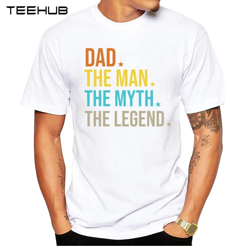 teehub новая крутая Мужская модная футболка с надписью «Legend Dad» топы с короткими рукавами и круглым вырезом хипстерская безрукавка