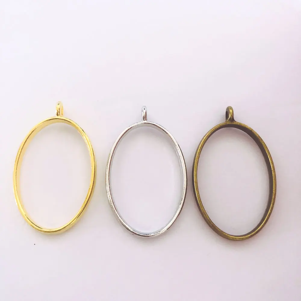 

10Pcs Metal Oval Geometric Hollow Frame Pendant Charm UV Epoxy Resin Craft Bezel For DIY Jewelry Making Accessories