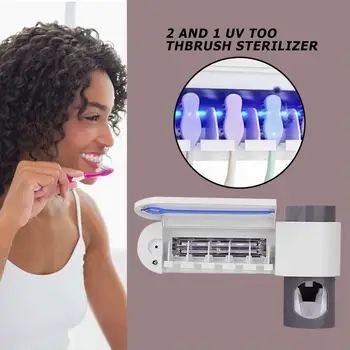 

Antibacteria UV Light Ultraviolet Toothbrush Sterilizer Automatic Toothpaste Dispenser ToothBrush Holder bathroom accessories