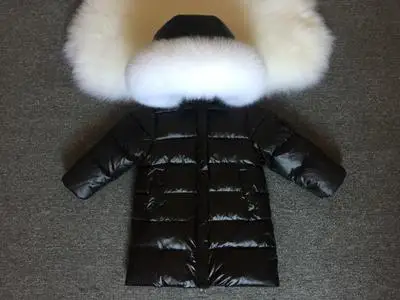 Kids Winter Duck Down Coats With Fur Collar Boys Girls Long Ski Jacket Children Snow Wear Parka Teeanagers Outerwear Thick Coats - Цвет: J