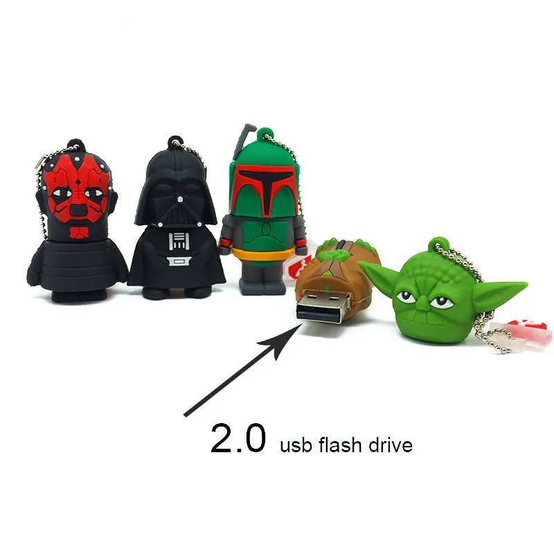 Креативный USB флэш-накопитель 128 Гб мультфильм Звездные войны usb 2,0 4 ГБ 8 ГБ 16 ГБ флеш-накопитель 32 Гб 64 Гб usb-диск флеш-накопитель