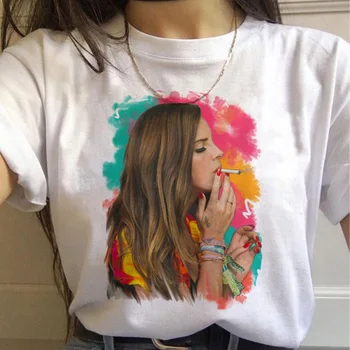 

Lana Del Rey T-shirt ladies print fan T-shirt basic O collar Harajuku T-shirt graphic T-shirt Korean casual T-shirt female