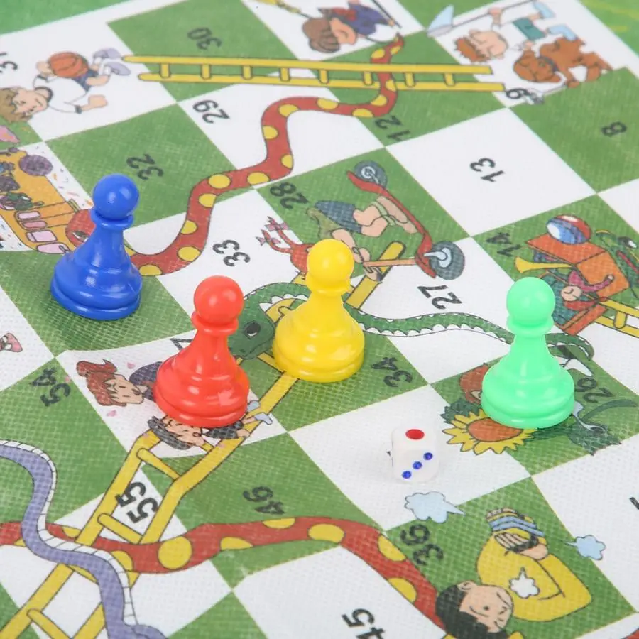 60x45cm Camping Snake Chess Washable Folding Snake And Ladder Kids Flying  Chess Mat Snake Ladder Chess Children Board Game Dice _ - AliExpress Mobile