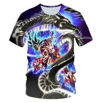 

2020 Summer Animation Dragon Ball T Shirts 3D T Shirt Men Super Saiya Goku Print camiseta Mens T-shirt Tops Tee