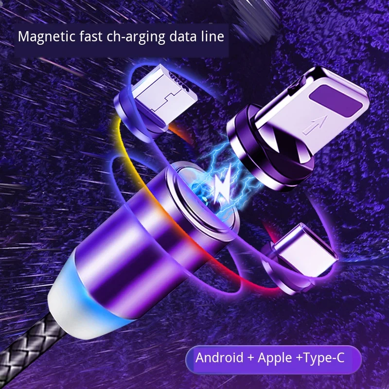 Магнитный usb-кабель для Iphone huawei Xiaomi Redmi samsung с магнитной вилкой быстрой зарядки TYPE-C