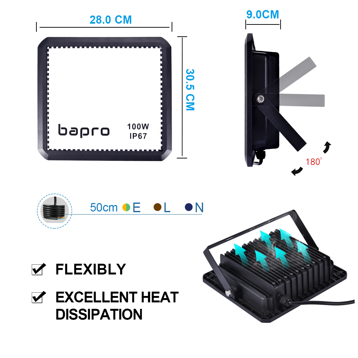 Led Sportlight открытый RGB прожектор 10 Вт 20 Вт 30 Вт 50 Вт 100 Вт 220 В IP67 Водонепроницаемый отражатель Лампа для проектора цветной пульт дистанционного управления