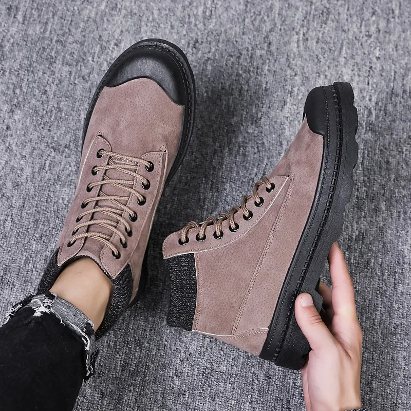 

Autumn New Style Men Hight-top-Style Leather Martin Boots 2019 Korean-style Trend Casual Versatile Work Shoes STUDENT'S Shoes