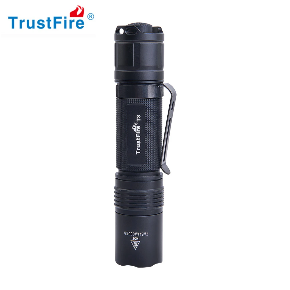 

Trustfire T3 Powerful Tactical Torch Flashlight 18650 C123A 1000lm Torch Light Lamp with Pocket Clip