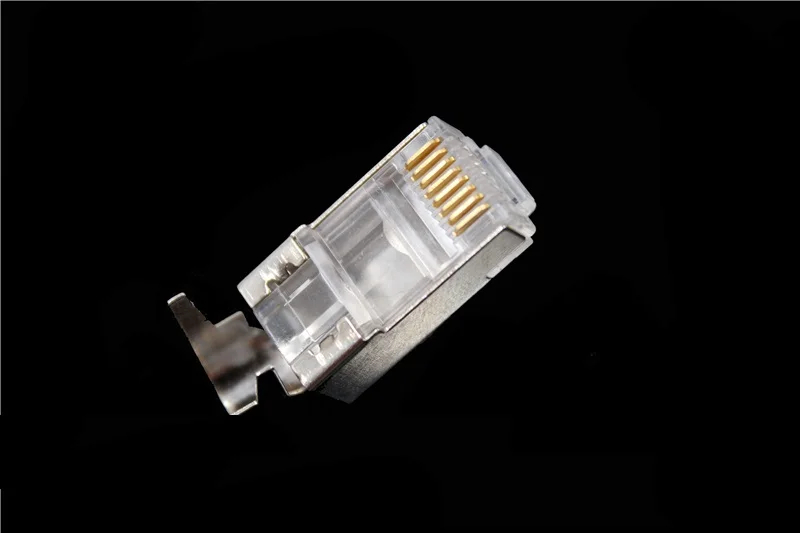 Conector de Cabo de Rede 50 Cabeças Peças Lote Cat6a Cat7 Rj45 Plugue Blindado Ftp 8p8c Conector de Crimpagem de Rede 1.3 mm Cabos de computador e conectores - Imagem 3