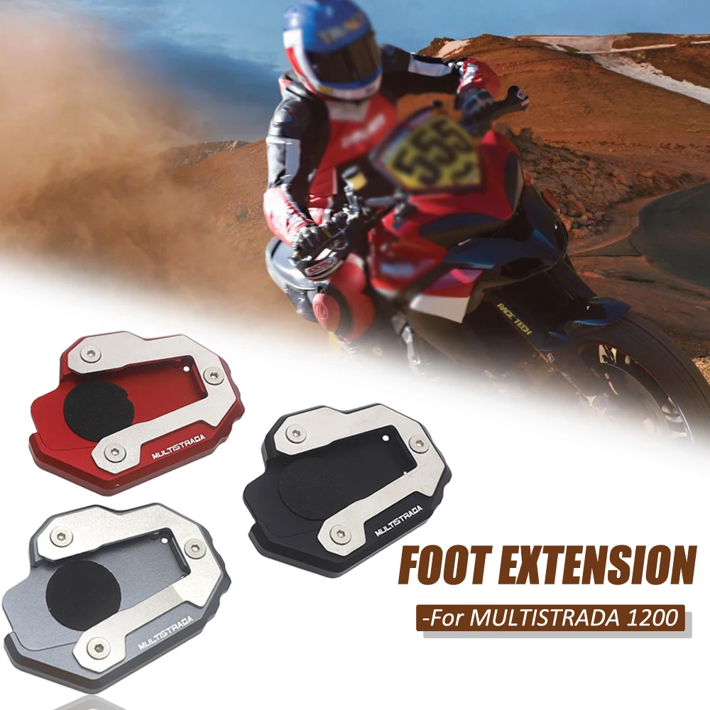 

Новая боковая подставка для мотоцикла с ЧПУ, 3 цвета, увеличивающая прокладку, удлинительная пластина для Ducati Multistrada 1200, аксессуары для MULTISTRADA 1200
