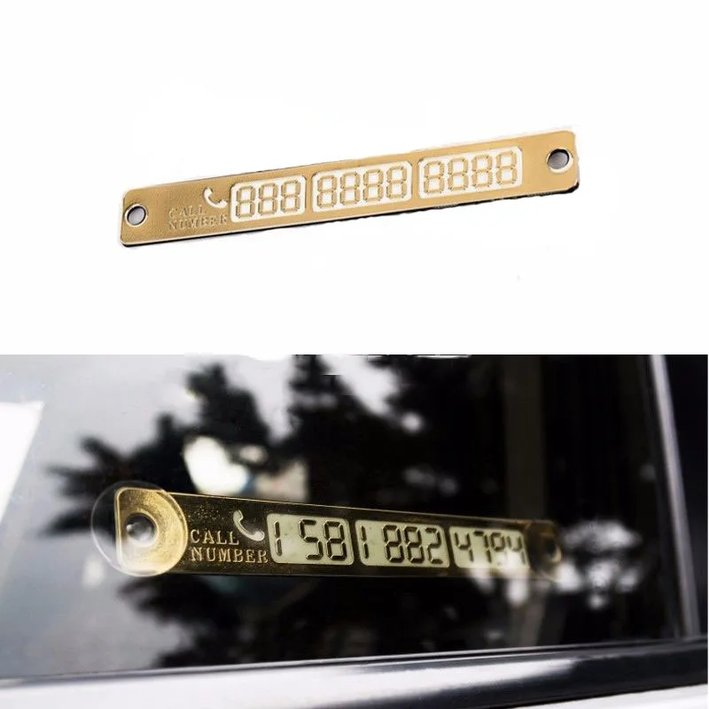 Car Styling Parking Notification Phone Number Card Luminous Plate W/Sucker